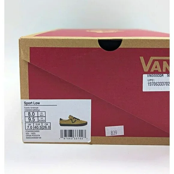 VANS Women's Sport Low Top Suede Sneakers in Antelope Brown Size 9.5 (MSRP $79) - Picture 12 of 12